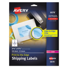 Load image into Gallery viewer, Avery® wholesale. AVERY Vibrant Laser Color-print Labels W- Sure Feed, 3 3-4 X 4 3-4, White, 100-pk. HSD Wholesale: Janitorial Supplies, Breakroom Supplies, Office Supplies.