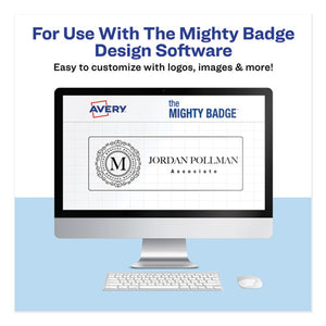 Avery® wholesale. The Mighty Badge Name Badge Inserts, 1 X 3, Clear, Laser, 20-sheet, 5 Sheets-pack. HSD Wholesale: Janitorial Supplies, Breakroom Supplies, Office Supplies.