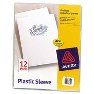 Avery® wholesale. AVERY Clear Plastic Sleeves, Letter Size, Clear, 12-pack. HSD Wholesale: Janitorial Supplies, Breakroom Supplies, Office Supplies.