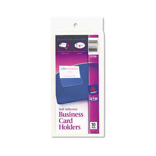 Avery® wholesale. AVERY Self-adhesive Top-load Business Card Holders, 3.5 X 2, Clear, 10-pack. HSD Wholesale: Janitorial Supplies, Breakroom Supplies, Office Supplies.