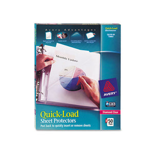 Avery® wholesale. AVERY Quick Top And Side Loading Sheet Protectors, Letter, Diamond Clear, 50-box. HSD Wholesale: Janitorial Supplies, Breakroom Supplies, Office Supplies.