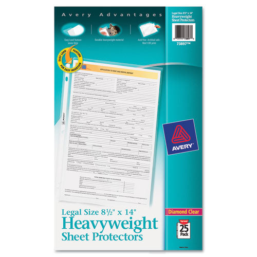 Avery® wholesale. Top-load Polypropylene Sheet Protector, Heavy, Legal, Diamond Clear, 25-pack. HSD Wholesale: Janitorial Supplies, Breakroom Supplies, Office Supplies.