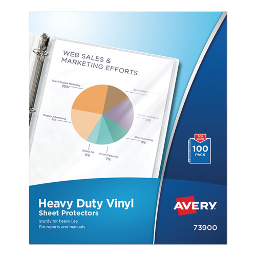 Avery® wholesale. Top-load Vinyl Sheet Protectors, Heavy Gauge, Letter, Clear, 100-box. HSD Wholesale: Janitorial Supplies, Breakroom Supplies, Office Supplies.