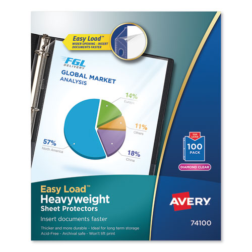 Avery® wholesale. Top-load Poly Sheet Protectors, Heavy Gauge, Letter, Diamond Clear, 100-box. HSD Wholesale: Janitorial Supplies, Breakroom Supplies, Office Supplies.