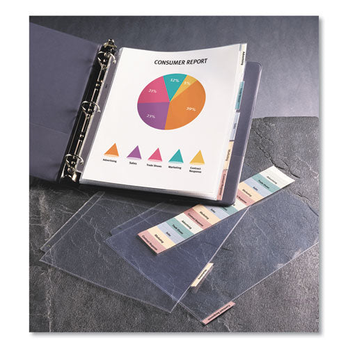 Avery® wholesale. AVERY Protect 'n Tab Top-load Clear Sheet Protectors W-five Tabs, Letter. HSD Wholesale: Janitorial Supplies, Breakroom Supplies, Office Supplies.