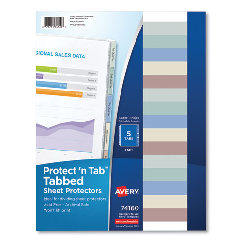 Avery® wholesale. AVERY Protect 'n Tab Top-load Clear Sheet Protectors W-five Tabs, Letter. HSD Wholesale: Janitorial Supplies, Breakroom Supplies, Office Supplies.