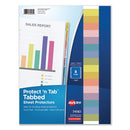 Avery® wholesale. AVERY Protect 'n Tab Top-load Clear Sheet Protectors W-eight Tabs, Letter. HSD Wholesale: Janitorial Supplies, Breakroom Supplies, Office Supplies.