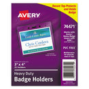 Avery® wholesale. AVERY Secure Top Heavy-duty Badge Holders, Horizontal, 4w X 3h, Clear, 25-pack. HSD Wholesale: Janitorial Supplies, Breakroom Supplies, Office Supplies.