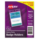 Avery® wholesale. AVERY Secure Top Heavy-duty Badge Holders, Vertical, 3w X 4h, Clear, 25-pack. HSD Wholesale: Janitorial Supplies, Breakroom Supplies, Office Supplies.