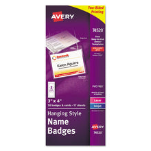 Load image into Gallery viewer, Avery® wholesale. AVERY Necklace-style Badge Holder W-laser-inkjet Insert, Top Load, 4 X 3, We, 50-box. HSD Wholesale: Janitorial Supplies, Breakroom Supplies, Office Supplies.