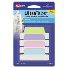 Load image into Gallery viewer, Avery® wholesale. AVERY Ultra Tabs Repositionable Margin Tabs, 1-5-cut Tabs, Assorted Pastels, 2.5&quot; Wide, 24-pack. HSD Wholesale: Janitorial Supplies, Breakroom Supplies, Office Supplies.