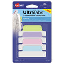 Avery® wholesale. AVERY Ultra Tabs Repositionable Margin Tabs, 1-5-cut Tabs, Assorted Pastels, 2.5" Wide, 24-pack. HSD Wholesale: Janitorial Supplies, Breakroom Supplies, Office Supplies.