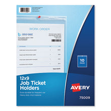 Load image into Gallery viewer, Avery® wholesale. AVERY Job Ticket Holders, Heavy Gauge Vinyl, 9 X 12, Clear, 10-pack. HSD Wholesale: Janitorial Supplies, Breakroom Supplies, Office Supplies.