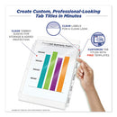 Avery® wholesale. AVERY Print And Apply Index Maker Clear Label Sheet Protector Dividers With White Tabs, 5-tab, 11 X 8.5, White, 1 Set. HSD Wholesale: Janitorial Supplies, Breakroom Supplies, Office Supplies.