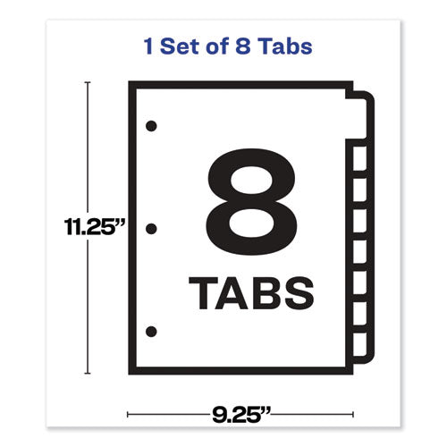 Avery® wholesale. AVERY Print And Apply Index Maker Clear Label Sheet Protector Dividers With White Tabs, 8-tab, 11 X 8.5, Clear, 1 Set. HSD Wholesale: Janitorial Supplies, Breakroom Supplies, Office Supplies.