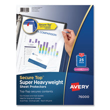 Load image into Gallery viewer, Avery® wholesale. AVERY Secure Top Sheet Protectors, Super Heavy Gauge, Letter, Diamond Clear, 25-pack. HSD Wholesale: Janitorial Supplies, Breakroom Supplies, Office Supplies.