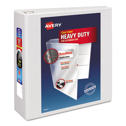 Avery® wholesale. Heavy-duty View Binder With Durahinge And Locking One Touch Ezd Rings, 3 Rings, 4" Capacity, 11 X 8.5, White. HSD Wholesale: Janitorial Supplies, Breakroom Supplies, Office Supplies.