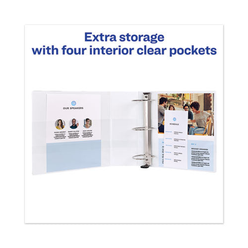 Avery® wholesale. Heavy-duty View Binder With Durahinge And Locking One Touch Ezd Rings, 3 Rings, 4" Capacity, 11 X 8.5, White. HSD Wholesale: Janitorial Supplies, Breakroom Supplies, Office Supplies.