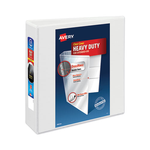 Avery® wholesale. Heavy-duty View Binder With Durahinge And Locking One Touch Ezd Rings, 3 Rings, 3" Capacity, 11 X 8.5, White. HSD Wholesale: Janitorial Supplies, Breakroom Supplies, Office Supplies.