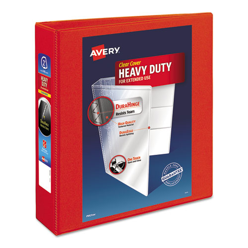 Avery® wholesale. AVERY Heavy-duty View Binder With Durahinge And One Touch Ezd Rings, 3 Rings, 2" Capacity, 11 X 8.5, Red. HSD Wholesale: Janitorial Supplies, Breakroom Supplies, Office Supplies.