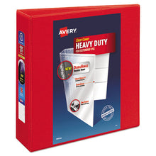 Load image into Gallery viewer, Avery® wholesale. Heavy-duty View Binder With Durahinge And Locking One Touch Ezd Rings, 3 Rings, 3&quot; Capacity, 11 X 8.5, Red. HSD Wholesale: Janitorial Supplies, Breakroom Supplies, Office Supplies.