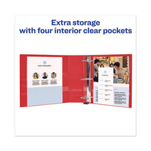 Load image into Gallery viewer, Avery® wholesale. Heavy-duty View Binder With Durahinge And Locking One Touch Ezd Rings, 3 Rings, 3&quot; Capacity, 11 X 8.5, Red. HSD Wholesale: Janitorial Supplies, Breakroom Supplies, Office Supplies.