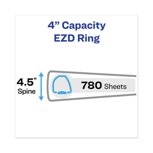 Avery® wholesale. Heavy-duty View Binder With Durahinge And Locking One Touch Ezd Rings, 3 Rings, 4" Capacity, 11 X 8.5, Red. HSD Wholesale: Janitorial Supplies, Breakroom Supplies, Office Supplies.