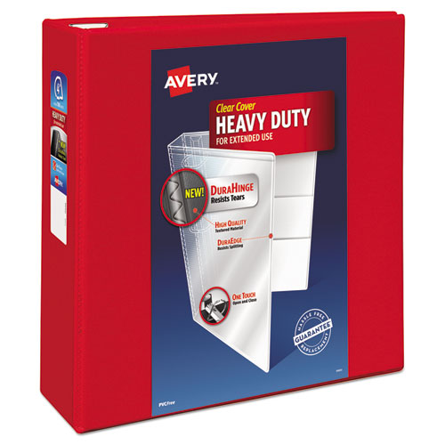 Avery® wholesale. Heavy-duty View Binder With Durahinge And Locking One Touch Ezd Rings, 3 Rings, 4" Capacity, 11 X 8.5, Red. HSD Wholesale: Janitorial Supplies, Breakroom Supplies, Office Supplies.