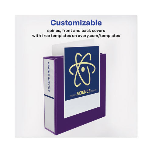 Avery® wholesale. AVERY Heavy-duty View Binder With Durahinge And One Touch Ezd Rings, 3 Rings, 1.5" Capacity, 11 X 8.5, Purple. HSD Wholesale: Janitorial Supplies, Breakroom Supplies, Office Supplies.