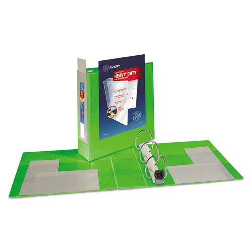 Avery® wholesale. Heavy-duty View Binder With Durahinge And Locking One Touch Ezd Rings, 3 Rings, 3" Capacity, 11 X 8.5, Chartreuse. HSD Wholesale: Janitorial Supplies, Breakroom Supplies, Office Supplies.