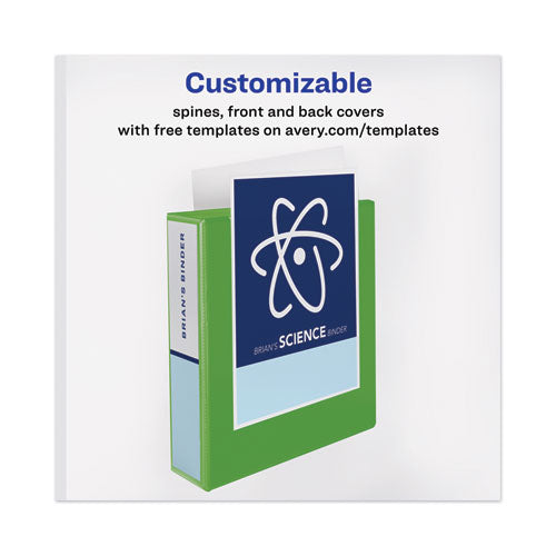 Avery® wholesale. Heavy-duty View Binder With Durahinge And Locking One Touch Ezd Rings, 3 Rings, 3" Capacity, 11 X 8.5, Chartreuse. HSD Wholesale: Janitorial Supplies, Breakroom Supplies, Office Supplies.