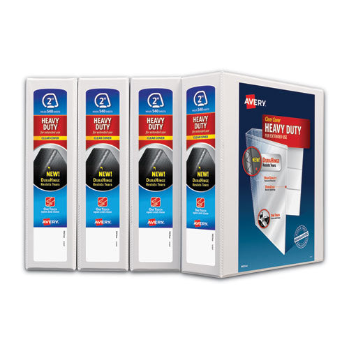 Avery® wholesale. AVERY Heavy-duty Non Stick View Binder With Durahinge And Slant Rings, 3 Rings, 2" Capacity, 11 X 8.5, White, 4-pack. HSD Wholesale: Janitorial Supplies, Breakroom Supplies, Office Supplies.