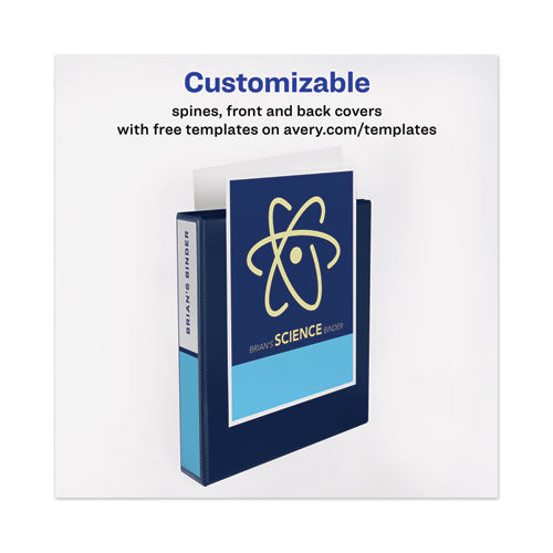 Avery® wholesale. AVERY Heavy-duty View Binder With Durahinge And One Touch Ezd Rings, 3 Rings, 2" Capacity, 11 X 8.5, Navy Blue. HSD Wholesale: Janitorial Supplies, Breakroom Supplies, Office Supplies.