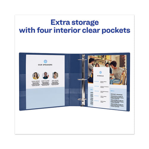 Avery® wholesale. AVERY Heavy-duty View Binder With Durahinge And One Touch Ezd Rings, 3 Rings, 2" Capacity, 11 X 8.5, Navy Blue. HSD Wholesale: Janitorial Supplies, Breakroom Supplies, Office Supplies.