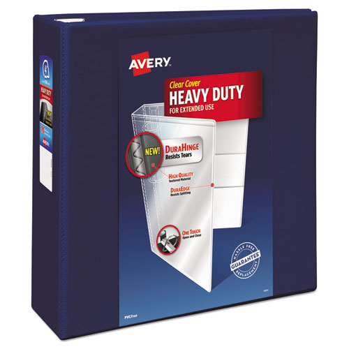 Avery® wholesale. Heavy-duty View Binder With Durahinge And Locking One Touch Ezd Rings, 3 Rings, 4" Capacity, 11 X 8.5, Navy Blue. HSD Wholesale: Janitorial Supplies, Breakroom Supplies, Office Supplies.