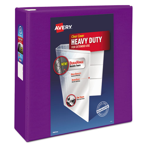 Avery® wholesale. Heavy-duty View Binder With Durahinge And Locking One Touch Ezd Rings, 3 Rings, 4" Capacity, 11 X 8.5, Purple. HSD Wholesale: Janitorial Supplies, Breakroom Supplies, Office Supplies.