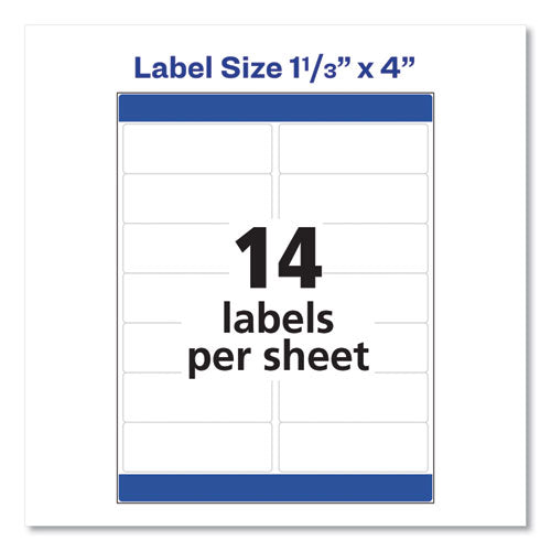 Avery® wholesale. AVERY Easy Peel White Address Labels W- Sure Feed Technology, Inkjet Printers, 1.33 X 4, White, 14-sheet, 25 Sheets-pack. HSD Wholesale: Janitorial Supplies, Breakroom Supplies, Office Supplies.