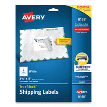 Load image into Gallery viewer, Avery® wholesale. AVERY Shipping Labels W- Trueblock Technology, Inkjet Printers, 3.5 X 5, White, 4-sheet, 25 Sheets-pack. HSD Wholesale: Janitorial Supplies, Breakroom Supplies, Office Supplies.