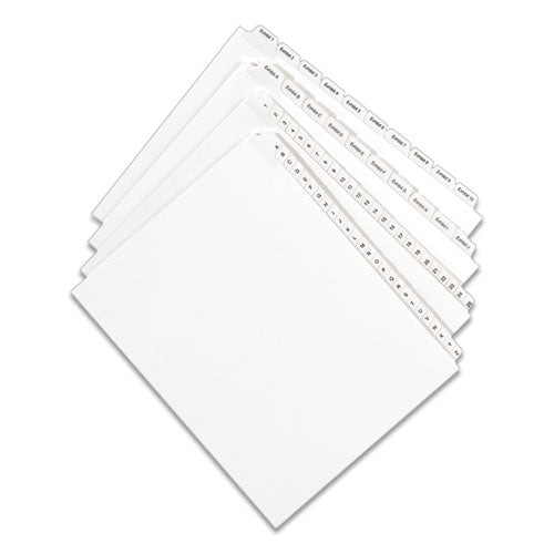 Avery® wholesale. AVERY Preprinted Legal Exhibit Side Tab Index Dividers, Allstate Style, 26-tab, Exhibit A To Exhibit Z, 11 X 8.5, White, 1 Set. HSD Wholesale: Janitorial Supplies, Breakroom Supplies, Office Supplies.