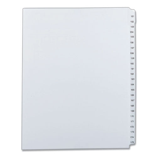 Avery® wholesale. AVERY Preprinted Legal Exhibit Side Tab Index Dividers, Allstate Style, 25-tab, 151 To 175, 11 X 8.5, White, 1 Set. HSD Wholesale: Janitorial Supplies, Breakroom Supplies, Office Supplies.