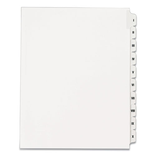 Avery® wholesale. AVERY Preprinted Legal Exhibit Side Tab Index Dividers, Allstate Style, 10-tab, I To X, 11 X 8.5, White, 1 Set. HSD Wholesale: Janitorial Supplies, Breakroom Supplies, Office Supplies.