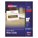 Avery® wholesale. AVERY Note Cards For Inkjet Printers, 4 1-4 X 5 1-2, Matte White, 60-pack W-envelopes. HSD Wholesale: Janitorial Supplies, Breakroom Supplies, Office Supplies.