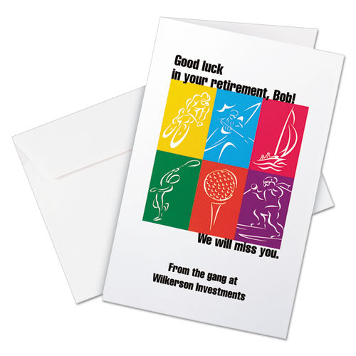 Avery® wholesale. AVERY Half-fold Greeting Cards, Inkjet, 5 1-2 X 8.5, Matte White, 30-box W-envelopes. HSD Wholesale: Janitorial Supplies, Breakroom Supplies, Office Supplies.