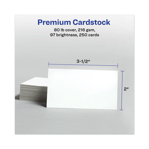 Avery® wholesale. AVERY Printable Microperforated Business Cards With Sure Feed Technology, Inkjet, 2 X 3.5, White, Matte, 250-pack. HSD Wholesale: Janitorial Supplies, Breakroom Supplies, Office Supplies.