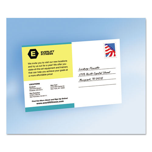Avery® wholesale. AVERY Postcards, Inkjet, 4 X 6, 2 Cards-sheet, White, 100 Cards-box. HSD Wholesale: Janitorial Supplies, Breakroom Supplies, Office Supplies.