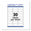 Avery® wholesale. AVERY Easy Peel White Address Labels W- Sure Feed Technology, Inkjet Printers, 1 X 2.63, White, 30-sheet, 100 Sheets-box. HSD Wholesale: Janitorial Supplies, Breakroom Supplies, Office Supplies.