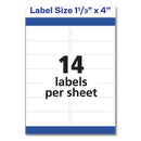 Avery® wholesale. AVERY Easy Peel White Address Labels W- Sure Feed Technology, Inkjet Printers, 1.33 X 4, White, 14-sheet, 100 Sheets-box. HSD Wholesale: Janitorial Supplies, Breakroom Supplies, Office Supplies.