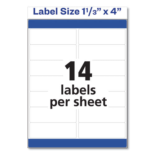 Avery® wholesale. AVERY Easy Peel White Address Labels W- Sure Feed Technology, Inkjet Printers, 1.33 X 4, White, 14-sheet, 100 Sheets-box. HSD Wholesale: Janitorial Supplies, Breakroom Supplies, Office Supplies.