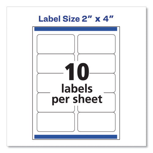 Avery® wholesale. AVERY Shipping Labels W- Trueblock Technology, Inkjet Printers, 2 X 4, White, 10-sheet, 100 Sheets-box. HSD Wholesale: Janitorial Supplies, Breakroom Supplies, Office Supplies.