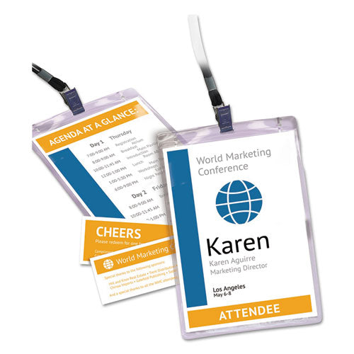 Avery® wholesale. AVERY Lanyard-style Badge Holder W-laser-inkjet Inserts, Top Load, 4.25 X 6, We, 75-pk. HSD Wholesale: Janitorial Supplies, Breakroom Supplies, Office Supplies.